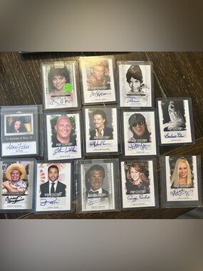 Authentic vintage star signatures, cards. Box of the lot.